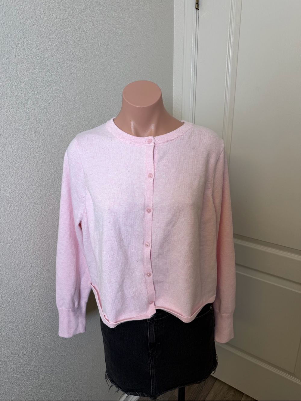 Wild Fable Light Pink Button-Front Crewneck Cardigan Sz XXL